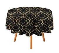 peiyeety Moroccan Texture Gold Round Tablecloth Waterproof Tablecloths Covers Tablecovers Indoor Tablecloths Weddings 60x60in