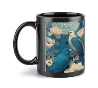 peiyeety Mug, 11oz Ceramic Coffee Cup, Azure Birds Under Arch Gift for Holiday, Wedding, Party, Excellent for Home and Office Use