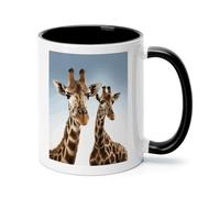 peiyeety Necks of Giraffe 11oz Inner Color Ceramic Mug Stylish Coffee Mug Smooth Tea Cup for Home Office Gift for Family