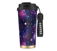peiyeety Neon Galaxy Stars Sparkles 316 Insulated Mug 17oz Stainless Steel Coffee Tumbler Spill Proof Lid for Hot Cold Drinks