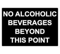 peiyeety No Alcoholic Beverages Beyond This Point Tin Sign 12x8 Inch, Black and White Metal Warning Sign, Funny Bar Decor Wall Plaque for Home, Garage, Man Cave, Restaurant, Pub Gift