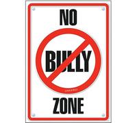 peiyeety No Bully Zone Argus Poster Metal Sign 6 x 8 Inch - Retro School Home Wall Decor
