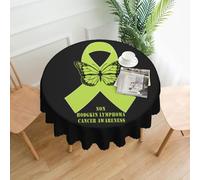 peiyeety Non Hodgkin Lymphoma Cancer Awareness 1 Round Table Cloth 60 Inch Waterproof Splash Resistant Wrinkle Tablecloth Kitchen Table for Indoor Outdoor Restaurant Decor