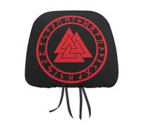 peiyeety Norse Mythology Viking Ancient Celtic Knot Symbol Car Head Rest Covers Set Auto Front/Rear Seats Headrest Cover Universal Fit Most Cars, Sedan, SUV, Unique Gift for Women Men