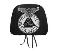 peiyeety Norse Mythology Viking Ancient Celtic Knot Symbol Car Head Rest Covers Set Auto Front/Rear Seats Headrest Cover Universal Fit Most Cars, Sedan, SUV, Unique Gift for Women Men