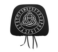peiyeety Norse Mythology Viking Ancient Celtic Knot Symbol Car Head Rest Covers Set Auto Front/Rear Seats Headrest Cover Universal Fit Most Cars, Sedan, SUV, Unique Gift for Women Men