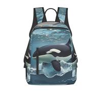 peiyeety Orca Killer Whale Travel Backpack for Men & Women 14 inch Laptop Backpack Waterproof Work Bag