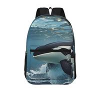 peiyeety Orca Killer Whale Travel Backpack for Men & Women 17 inch Laptop Backpack Waterproof Work Bag