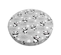 peiyeety Pandas Between Clouds and Stars Print Round Bar Stool Cushion Cover with Elastic Edge, Non-Slip Seat Cover for Round Chair Cushion Fits 12-14 in