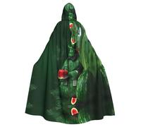 peiyeety Patrick's Watermelon Festival Printing Halloween Adult Hooded Cloak is a super large, comfortable, and durable cloak