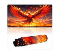 peiyeety Phoenix Large Extended Gaming Mouse Pad 24"x12" - XXL Computer Desk Mat for Keyboard and Mouse - Non-Slip Rubber Base & Durable Stitched Edges