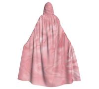 peiyeety Pink Marble Texture Printing Halloween Adult Hooded Cloak is a super large, comfortable, and durable cloak