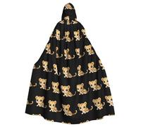 peiyeety Poor little leopard Pattern Halloween Adult Hooded Cape Cloak for wear during Halloween, role-playing