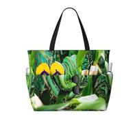 peiyeety Python Life Large Beach Tote Bag For Women With Zipper & Wet Pocket, Lightweight Foldable Gym Tote For Travel, Grocery, Swim, Sports