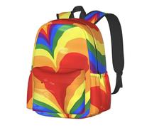 peiyeety Rainbow Pride Flag Waving In The Wind Adult Backpacks 15 Inch Laptop Backpack Lightweight Travel Bag for Men Women Gifts