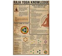 peiyeety Raja Yoga Knowledge Metal Tin Signs Raja Yoga Information Retro Poster Popular Science Educational Charts Wall Plaques Decor For Home Classroom Room Office 12x16 Inch