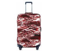 peiyeety Red-Black-White-Aged-Grunge-Wall-Old-Weathered-Peeled-Painted-Plaster-Backdrop-Reddish-Ab (2) Luggage Cover, Washable Suitcase Cover - Travel Fashion Elastic Suitcase Protector Medium