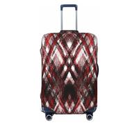 peiyeety Red-Black-White-Aged-Grunge-Wall-Old-Weathered-Peeled-Painted-Plaster-Backdrop-Reddish-Ab Luggage Cover, Washable Suitcase Cover - Travel Fashion Elastic Suitcase Protector X-Large