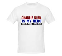 peiyeety RIP Charlie Kirk T-Shirt Charlie Kirk is My Hero Men's Short Sleeve 3X-Large White