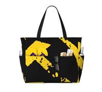 peiyeety Russian Soviet Flag Hammer And Sickle Large Beach Tote Bag For Women With Zipper & Wet Pocket, Lightweight Foldable Gym Tote For Travel, Grocery, Swim, Sports