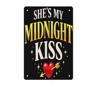 peiyeety She's My Midnight Kiss Valentine Matching Couple Love Tin Signs Bathroom Decor 8x12 inch