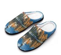 peiyeety Slovenia Lake Bled House Slippers for Women Warm Fleece Home Shoes Winter Indoor Outdoor40-41