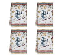 peiyeety Snow Man Kitchen Towels, Winter Festive Stars Skiing Winter Blue Microfiber Quick Dry Rags for Cleaning House Countertop Decor 16x26 Inch (Set of 2)