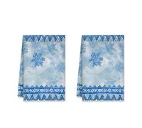 peiyeety Snowflake Kitchen Towels, Winter Cozy Cloud Zigzag Pattern Winter Blue Absorbent Soft Dish Towels for Kitchen Drying Everyday Use 16x26 Inch (Set of 1)