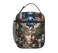 peiyeety Spiritual Earth Composition Lunch Box Reusable Leak-Proof Portable Insulated Picnic Office Hiking Fishing Lunch Bag