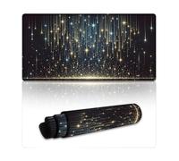 peiyeety Starry Sky Shining Stars Large Extended Gaming Mouse Pad 24"x12" - XXL Computer Desk Mat for Keyboard and Mouse - Non-Slip Rubber Base & Durable Stitched Edges
