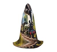 peiyeety Steam Little Trainprinting Hooded Capes For Teenagers Hooded Cloak Halloween Christmas Cloak