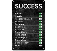 peiyeety Success Patient Consistency Hard Work Risk Inspirational Poster Inspiring Front Quotes Wall Art Self Motivating For Office Classroom Living Room Gift For Women Men 8x12 Inch