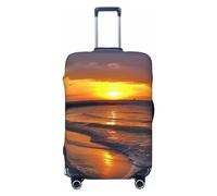 peiyeety Sunset at Honeymoon Island State Park Travel Luggage Cover Elastic Washable Suitcase Cover Protector Fashion Stretch Baggage Covers Dustproof Suitcase Sleeve Fits 18-32 inch Luggage, Black,