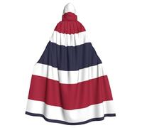 peiyeety Thailand Flag Pattern Halloween Adult Hooded Cape Cloak for wear during Halloween, role-playing