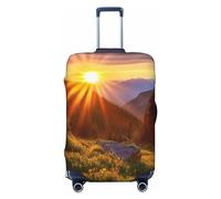 peiyeety Travel Luggage Cover Rocky Mountain Sunset Sunshine Spandex Suitcase Protector Washable Baggage Covers Fashion Elastic Scratch-Resistant Fits 18-32 Inch