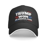 peiyeety Trump Won hat 2024 President 47th Fix America Again Hat Baseball Cap Black