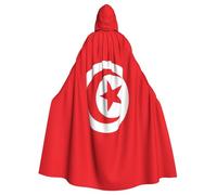 peiyeety Tunisian flag Hooded cape, unisex, suitable for Halloween, Christmas parties, and stage costumes.