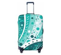 peiyeety Turquoise and White Circle Travel Luggage Cover Elastic Washable Suitcase Cover Protector Fashion Stretch Baggage Covers Dustproof Suitcase Sleeve Fits 18-32 inch Luggage, Black, Small