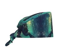 peiyeety Underwater Ruins Astronaut Modern Classic Chef Caps Comfortable and Breathable Adjustable Unisex Tie Back Hat