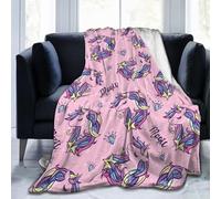 peiyeety Unicorns Magic Sparkling Diamond Throw Flannel Blanket for Couch Sofa Bed Camping Soft Air Conditioning Quilt Novelty Gifts 40"x30"