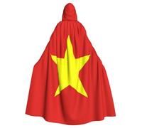 peiyeety Vietnamese flag Hooded cape, unisex, suitable for Halloween, Christmas parties, and stage costumes.