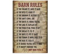 peiyeety Vintage Art Farm Decor Metal Plaque Barn Rules Don't Mess With It Horses Lovers Home Decor Metal Sign For Home Kitchen Garden Farmhouse Ranch Wall Art Decor 8x12 Inch