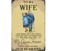 peiyeety Vintage Tin Sign for Couples Our Home Ain't No Castle Lover Gift for Bedroom Decor Metal Plaque For Couples Home Decor 8x12 Inch