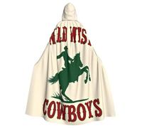 peiyeety West Cowboys Pattern Unisex Hooded Cloak Costume Cape for Halloween Vampire Witch Cosplay Wizard