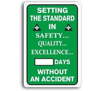 peiyeety Write A Day Safety Scoreboard Setting The Standard Without An Accident Sign Aluminum For Construction Site Gift For Women Men 8x12 Inch