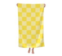 peiyeety Yellow and White Race Checkered Flag 51 x 32 Inch Bath Towels Oversized Beach Towel for Beach Bathroom Pool