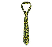 peiyeety Yellow Fresh Lemons Print Classic Mens Neckties Formal Ties For Men Self Tied Necktie For Work Business Wedding