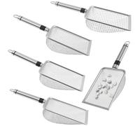 PEIZHIYC Pack of 5 Garden Sieve with Handle 2/2.8/3.8/4.3/5 mm Compost Sieve Stainless Steel with Hanging Ring Multifuctional Garden Sieve Earth Sieve Portable Soil Sifter for Sieving Soil Sand