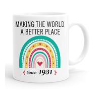 PEJAFAN 95th Birthday Gifts For Women Men Coffee Mugs, Making The World A Better Place Since 1931 Cup For Grandpa Grandma, 95th Birthday Gift Ideas (1931)