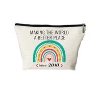 PEJAFAN Sweet 16 Birthday Decorations for Girls Cosmetic Bags - Making The World A Better Place Since 2010 Makeup Bag For Her, Teenage Girls, Sister, Daughter 2010 Funny 16 Birthday Gifts Makeup Bags